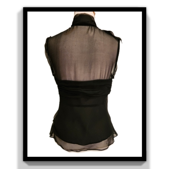 BCBGMaxAzria Silk Bow Collar Camisole Top - Picture 5 of 16